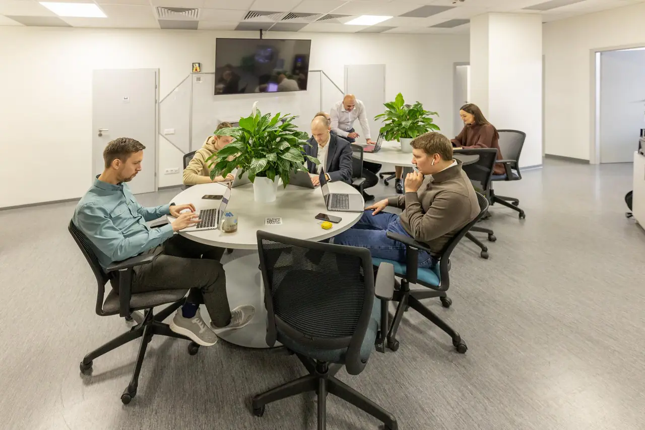 The LITSLINK team at work in the office