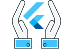 Flutter development icon with hands