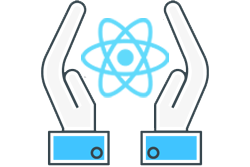 React Native development icon with hands