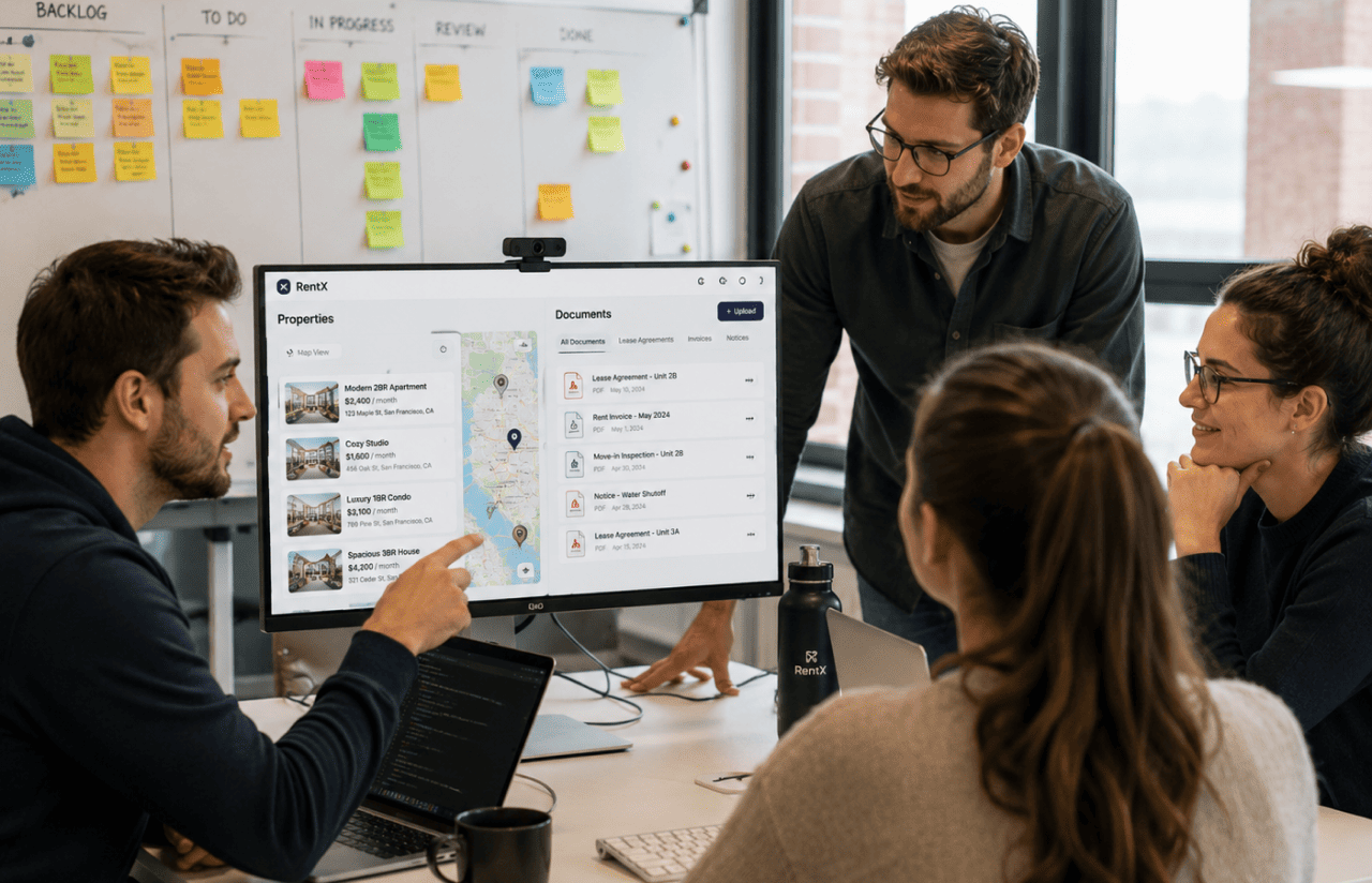Scrum Process Flow for App for Landlords and Tenants