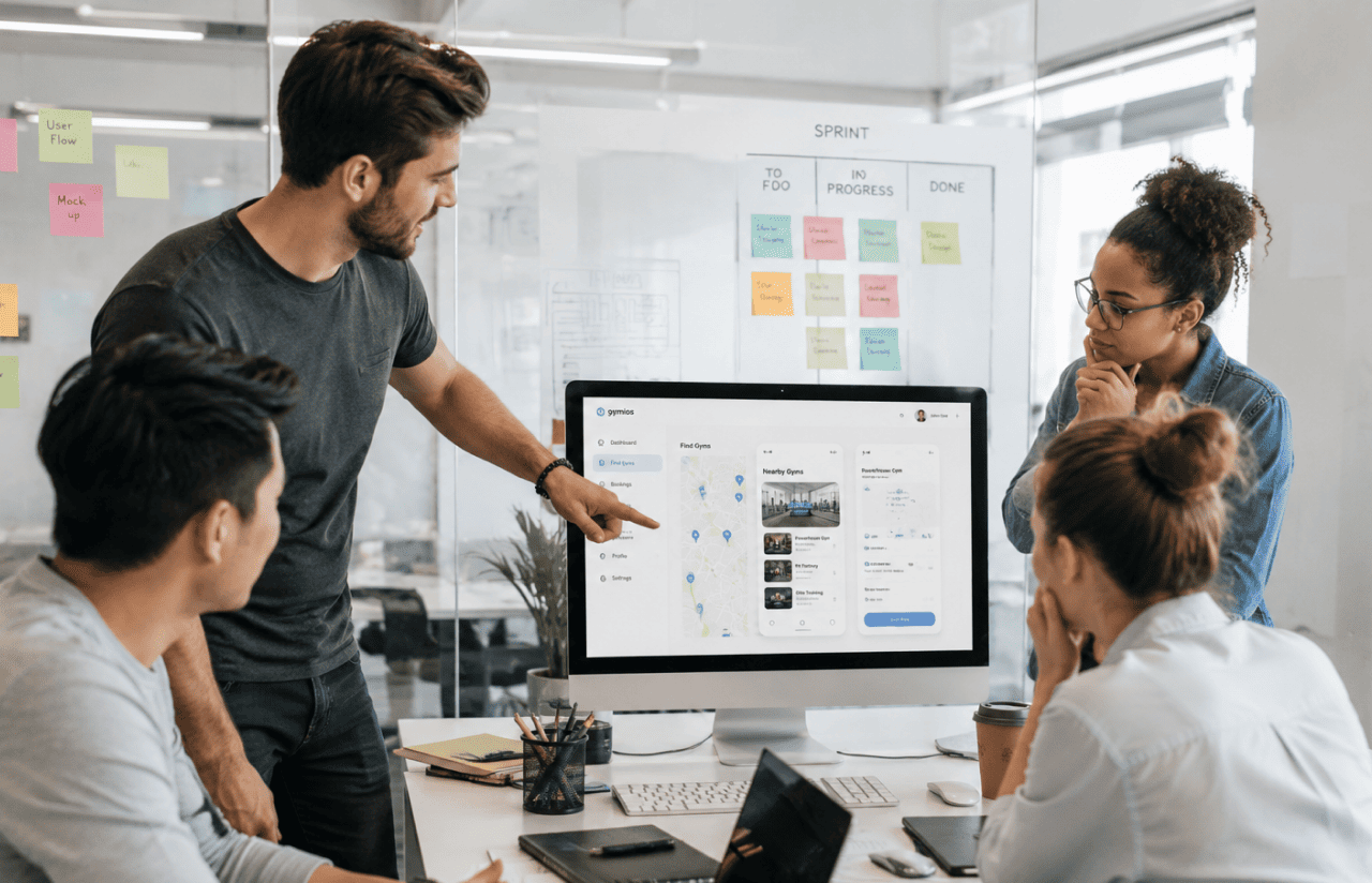 Scrum Process Flow for Fitness Booking App
