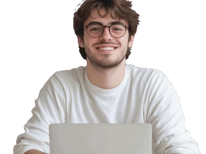 Smiling Young Man with Laptop