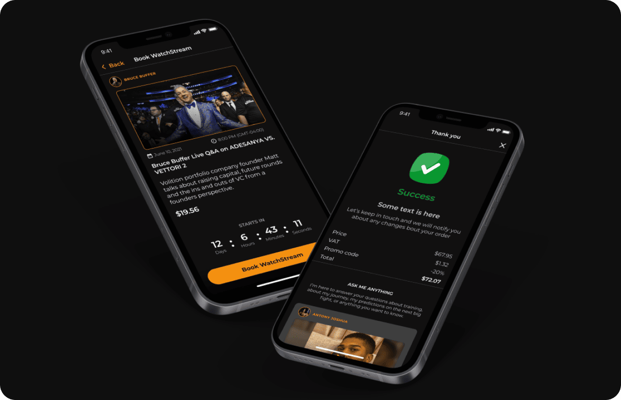 UI UX Design for App for Sports Fans