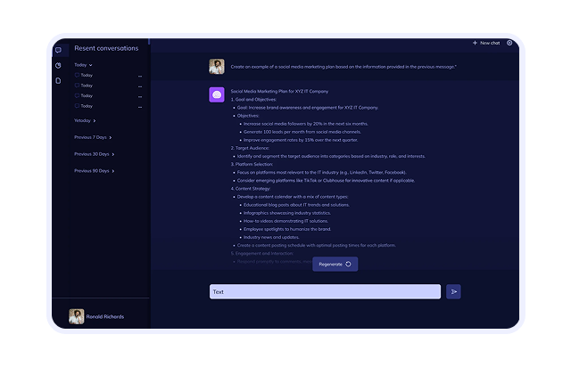 UX Design LLM chatbot for CRM