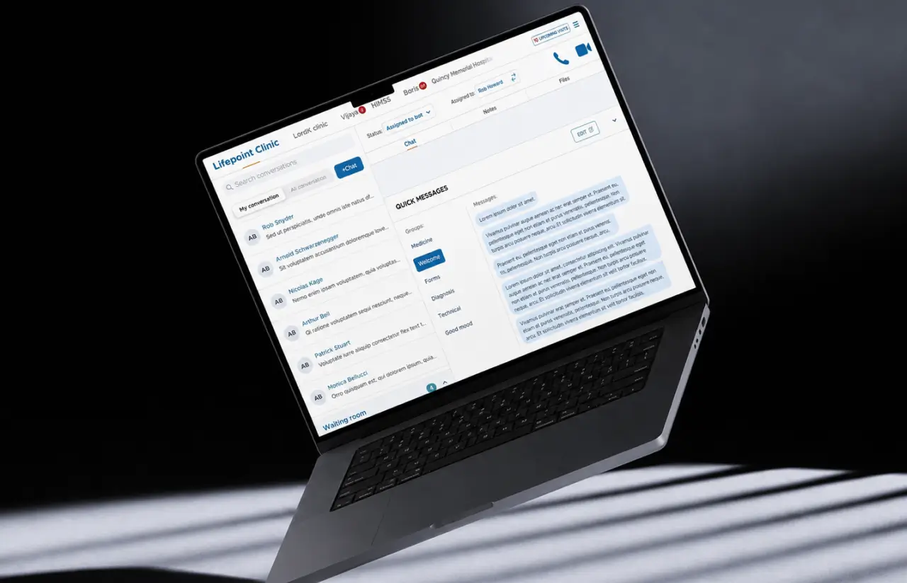 Laptop with online doctor app