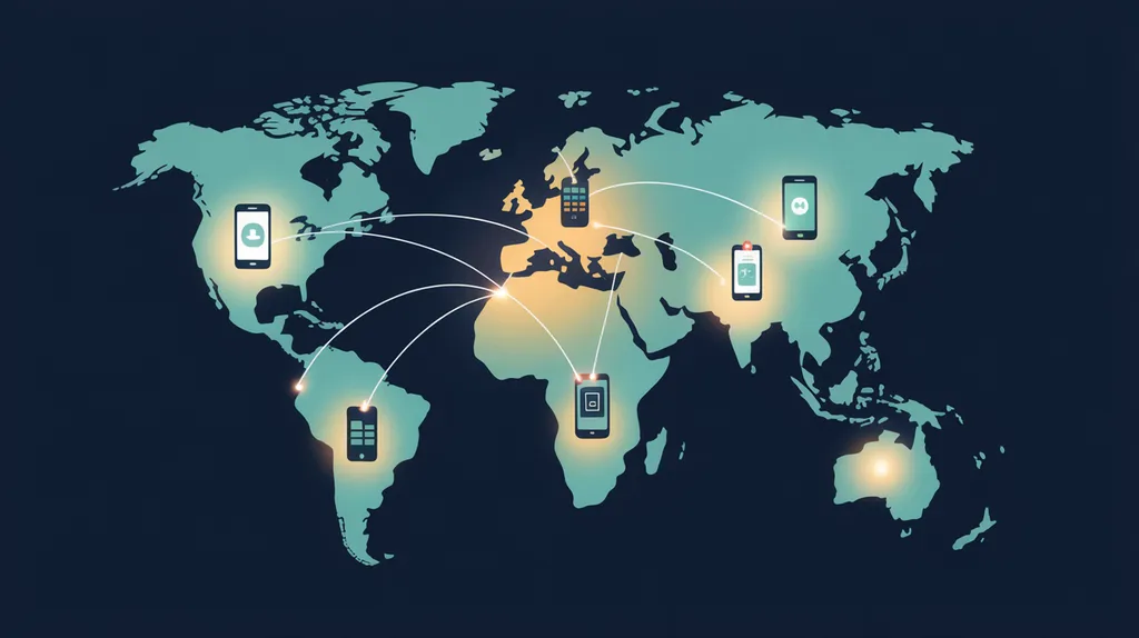 World map showing AI-powered financial inclusion across Africa, Asia, and Latin America