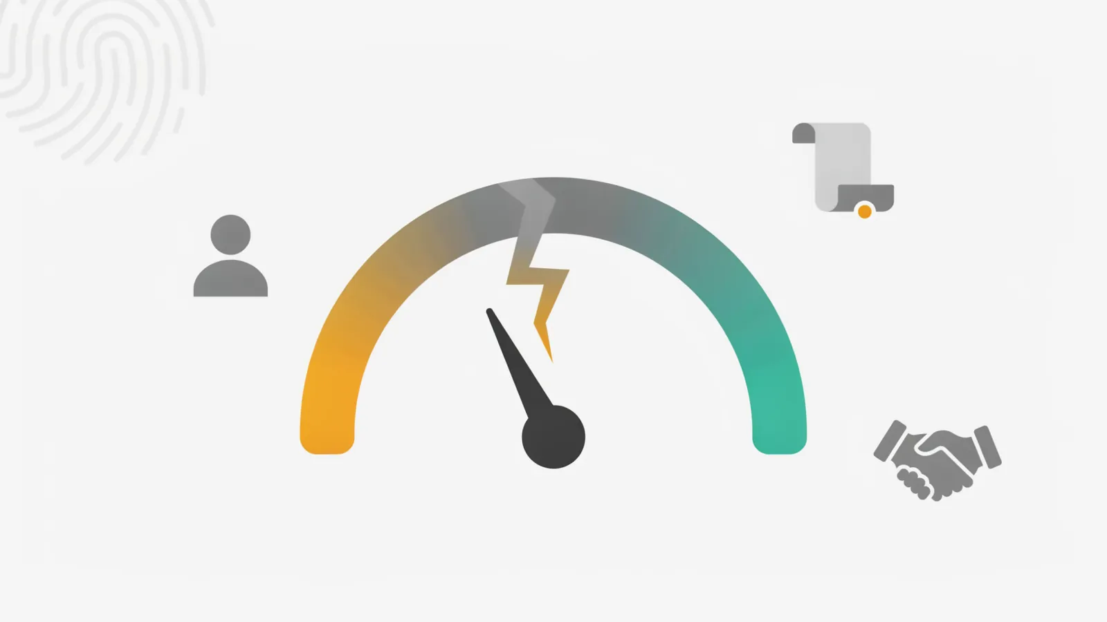 Handshake beside a trust gauge illustrating the consumer trust deficit in data privacy