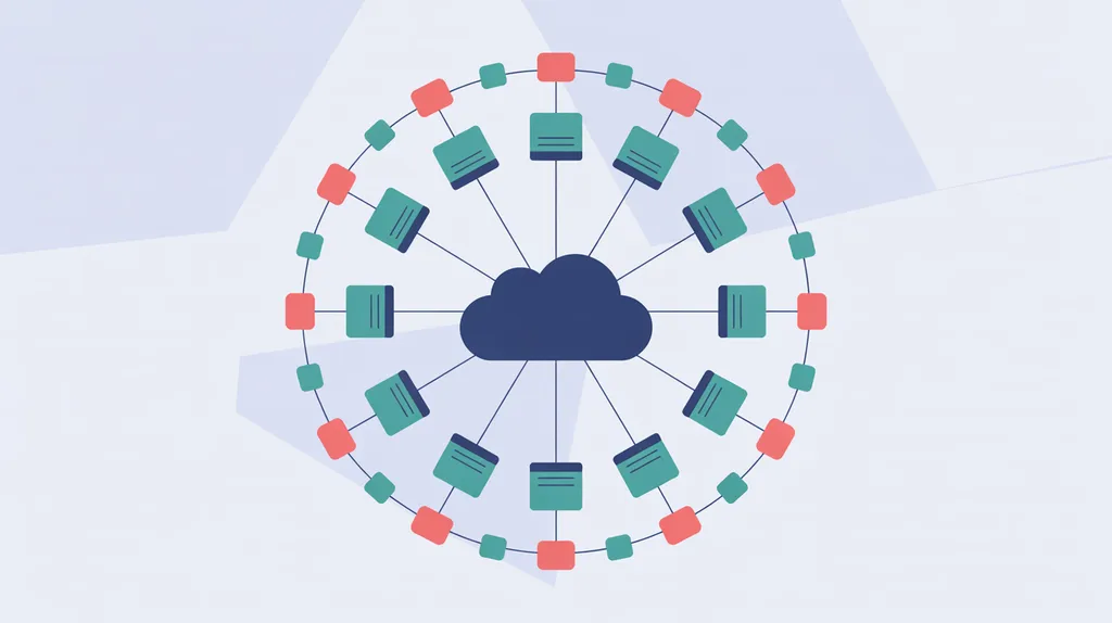 Edge computing diagram with a central data center, distributed edge nodes, and users routed to the nearest node