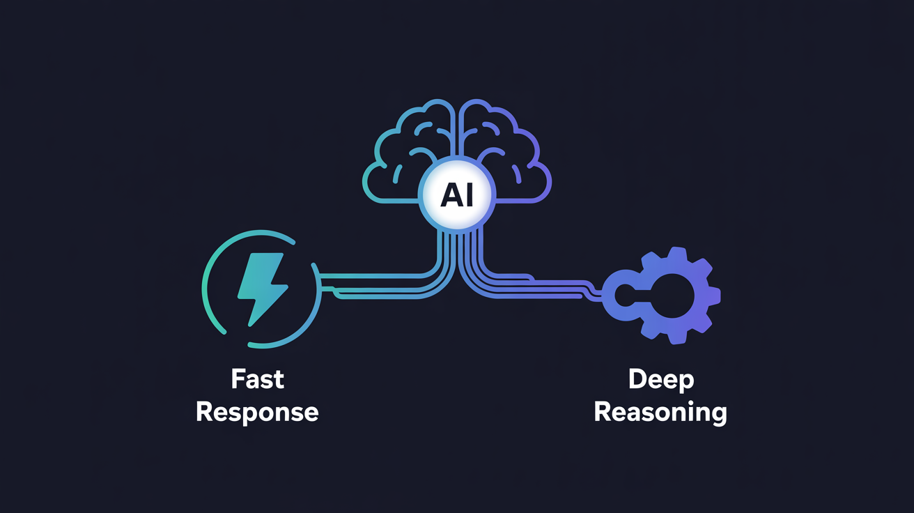 Diagram of GPT-5's unified reasoning — fast replies vs deeper reasoning routed by query complexity
