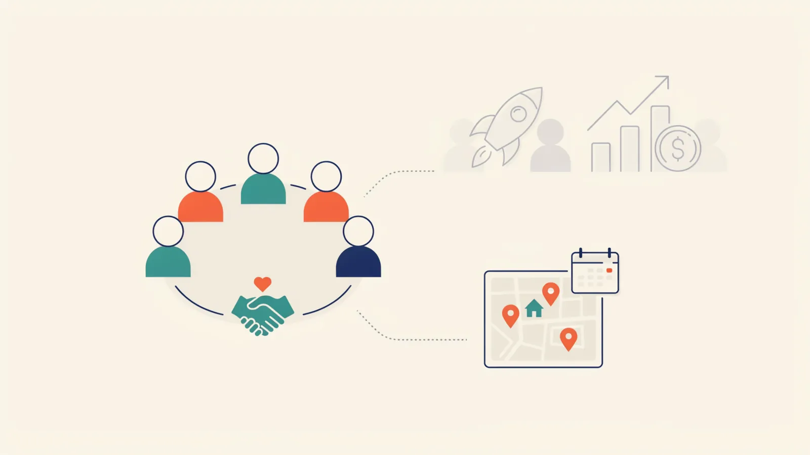 Five-person KidiBoard team mapped to a local community lean canvas examples case study