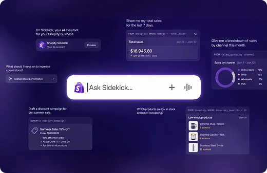 Shopify's Sidekick follows the same idea, but it works differently.
