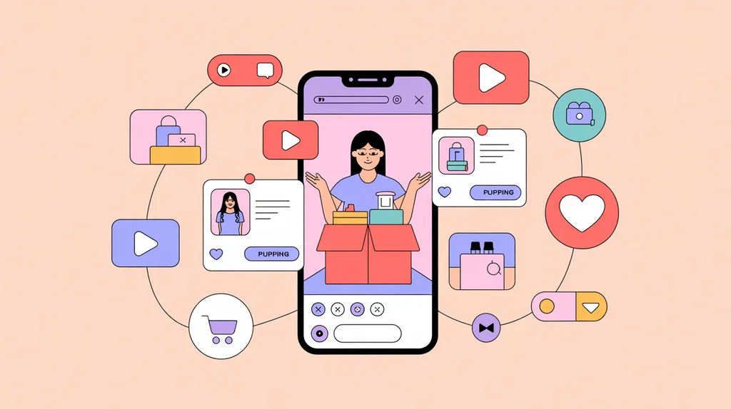 Social commerce infographic showing livestream shopping, influencer content, and retail trends Social commerce infographic showing livestream shopping, influencer content, and retail trends