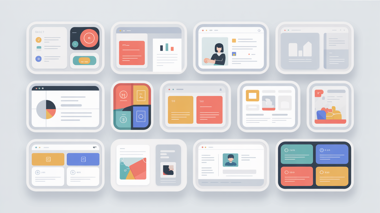 Bento grid layout with modular asymmetric tiles — 2026 UI/UX trend used by 67% of top SaaS landing pages