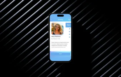 Switchin app on a phone: a candidate profile card for a bar/restaurant/cafe role with an N/A score badge