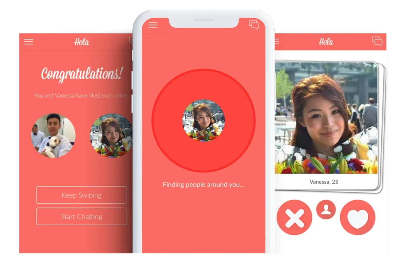 Dating app matching screens