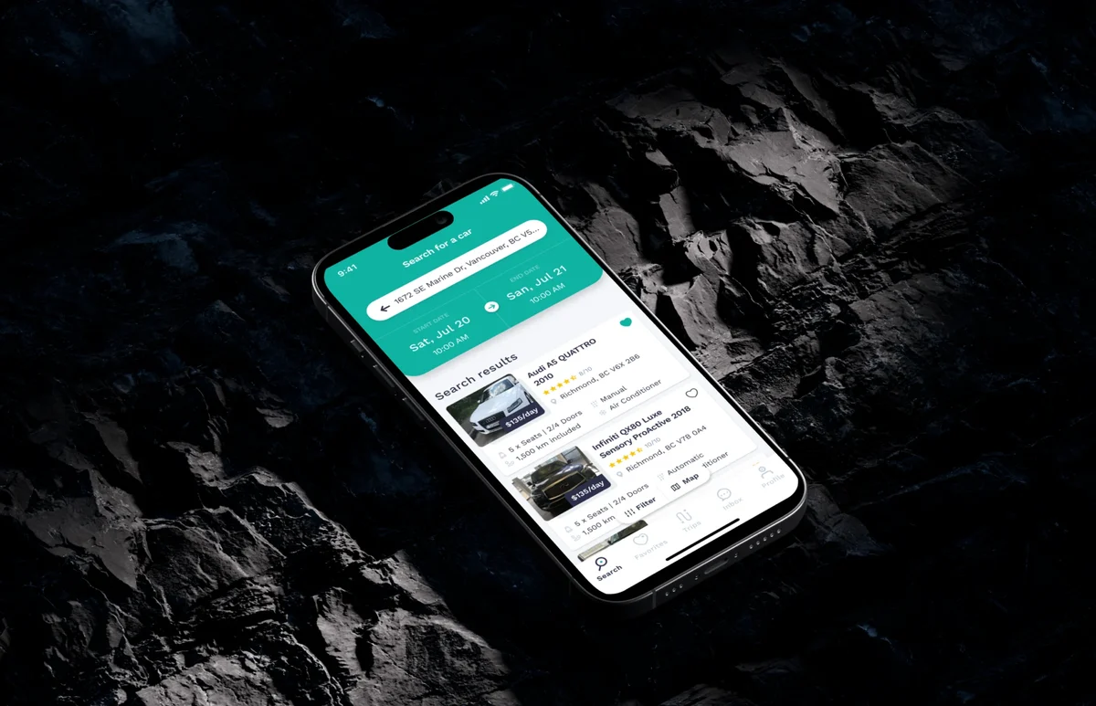 Peer-to-peer car rental app search